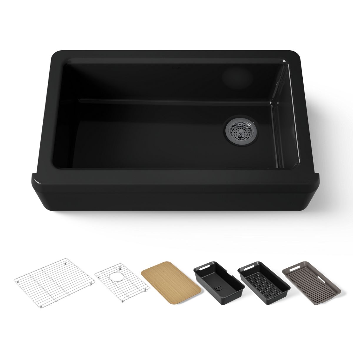 KOHLER Riverby 35-3/4" undermount single-bowl farmhouse workstation kitchen sink