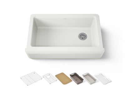 KOHLER Riverby 35-3/4" undermount single-bowl farmhouse workstation kitchen sink