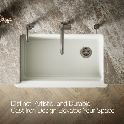 KOHLER Riverby 35-3/4" undermount single-bowl farmhouse workstation kitchen sink