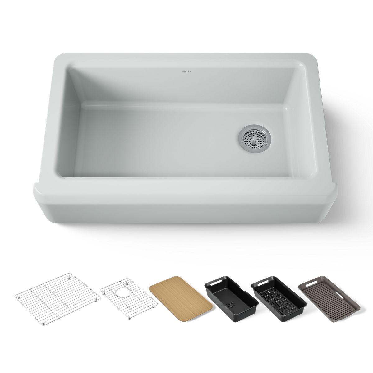 KOHLER Riverby 35-3/4" undermount single-bowl farmhouse workstation kitchen sink
