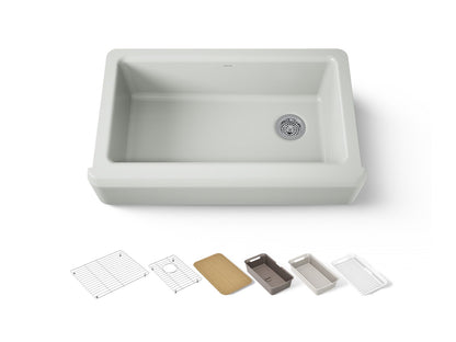 KOHLER Riverby 35-3/4" undermount single-bowl farmhouse workstation kitchen sink
