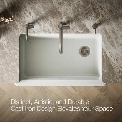 KOHLER Riverby 35-3/4" undermount single-bowl farmhouse workstation kitchen sink