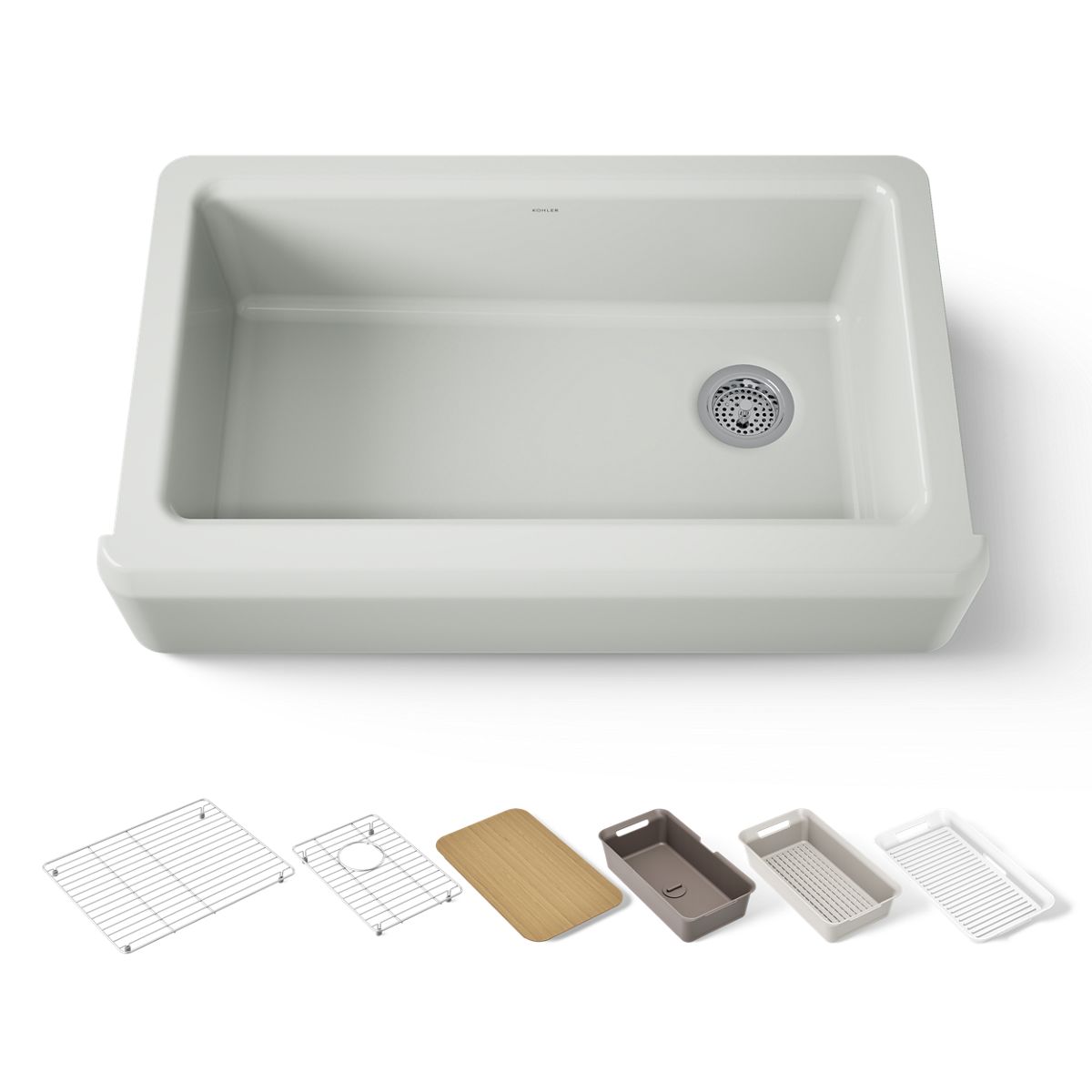 KOHLER Riverby 35-3/4" undermount single-bowl farmhouse workstation kitchen sink