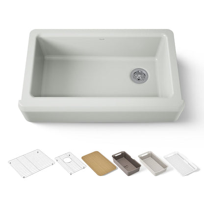KOHLER Riverby 35-3/4" undermount single-bowl farmhouse workstation kitchen sink