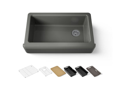 KOHLER Riverby 35-3/4" undermount single-bowl farmhouse workstation kitchen sink