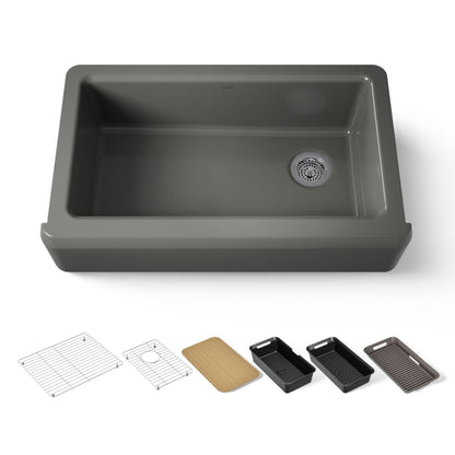 KOHLER Riverby 35-3/4" undermount single-bowl farmhouse workstation kitchen sink