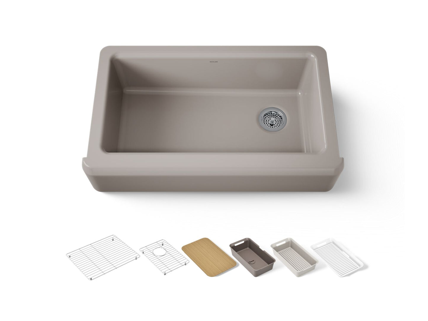 KOHLER Riverby 35-3/4" undermount single-bowl farmhouse workstation kitchen sink