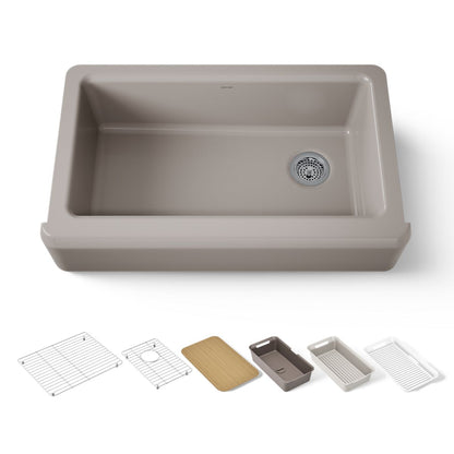 KOHLER Riverby 35-3/4" undermount single-bowl farmhouse workstation kitchen sink