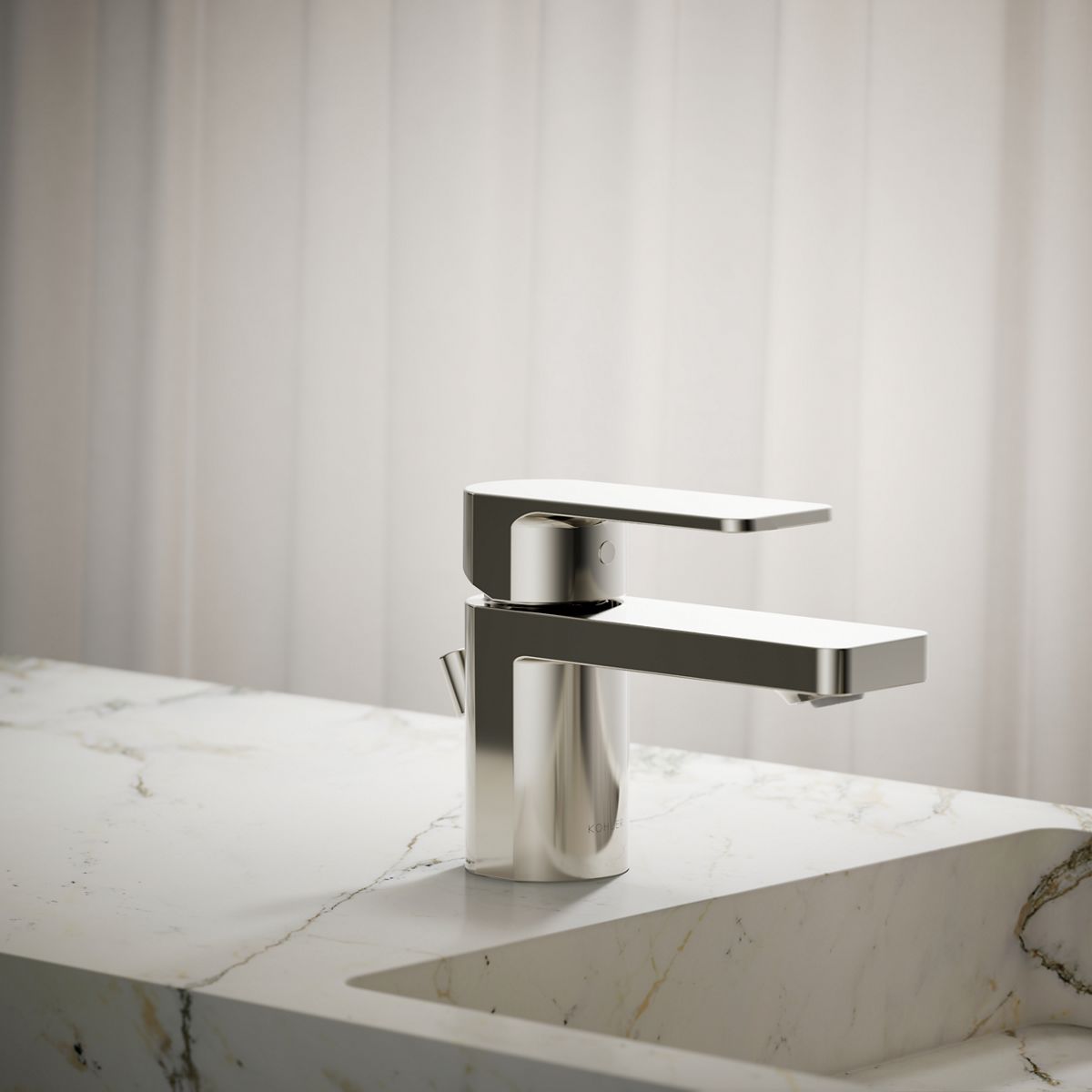 KOHLER K-24804-4 Parallel Low single-handle bathroom sink faucet, 1.2 gpm