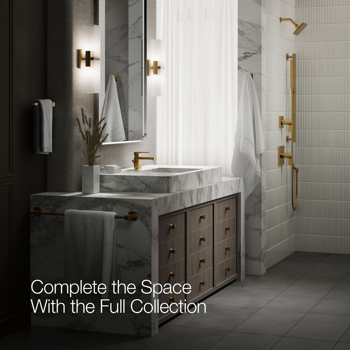 KOHLER K-24804-4K Parallel Low single-handle bathroom sink faucet, 1.0 gpm