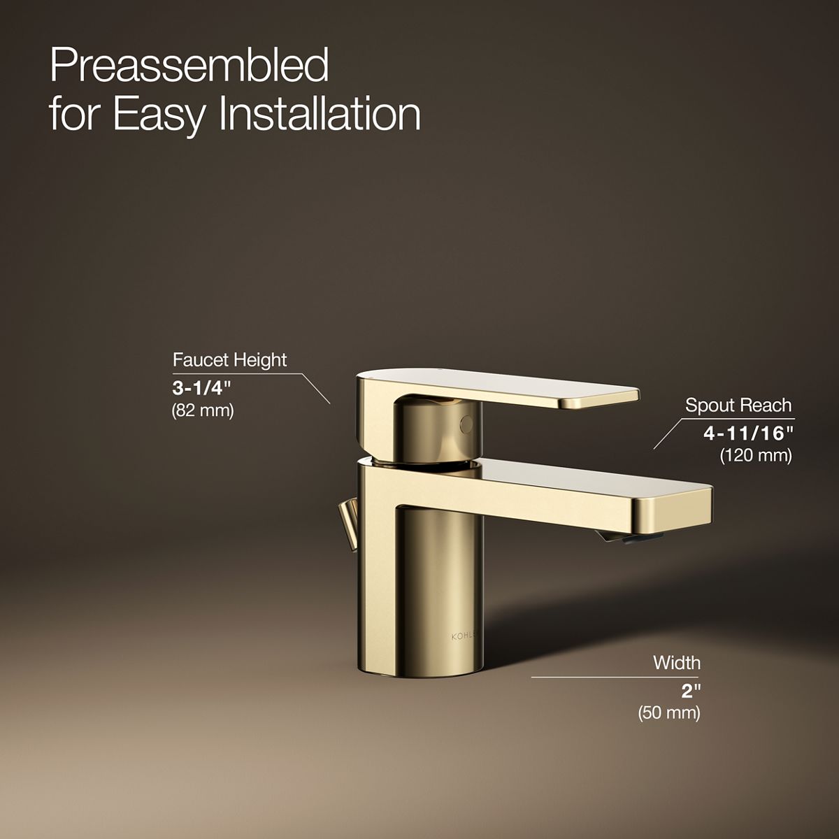 KOHLER K-24804-4K Parallel Low single-handle bathroom sink faucet, 1.0 gpm