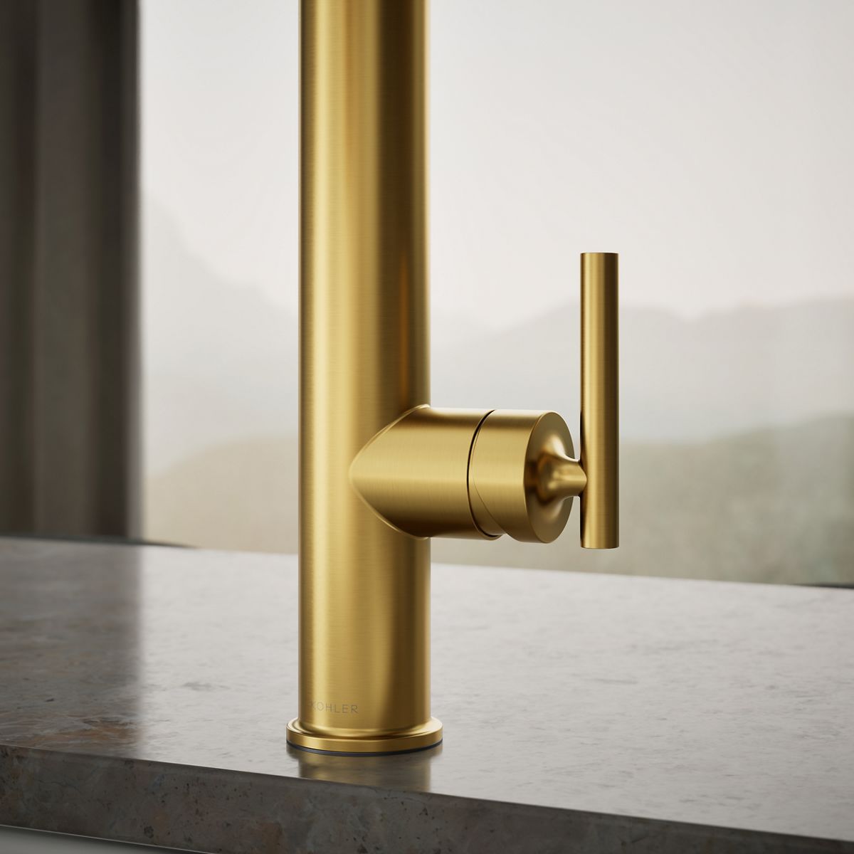 KOHLER K-24982 Purist Semi-professional kitchen sink faucet with three-function sprayhead