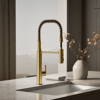KOHLER K-24982 Purist Semi-professional kitchen sink faucet with three-function sprayhead
