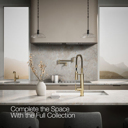 KOHLER K-24982 Purist Semi-professional kitchen sink faucet with three-function sprayhead