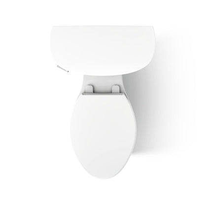 KOHLER K-25077-T Kingston ComForteeight Two-piece elongated 1.28 gpf chair height toilet with tank cover locks in White