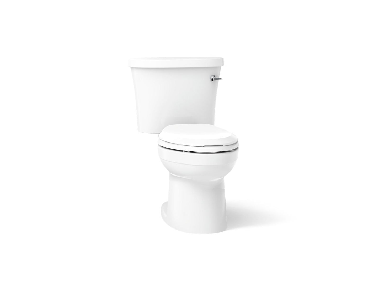 KOHLER K-25087-SSTR Kingston Two-piece elongated 1.28 gpf toilet with right-hand trip lever, tank cover locks and antimicrobial finish in White