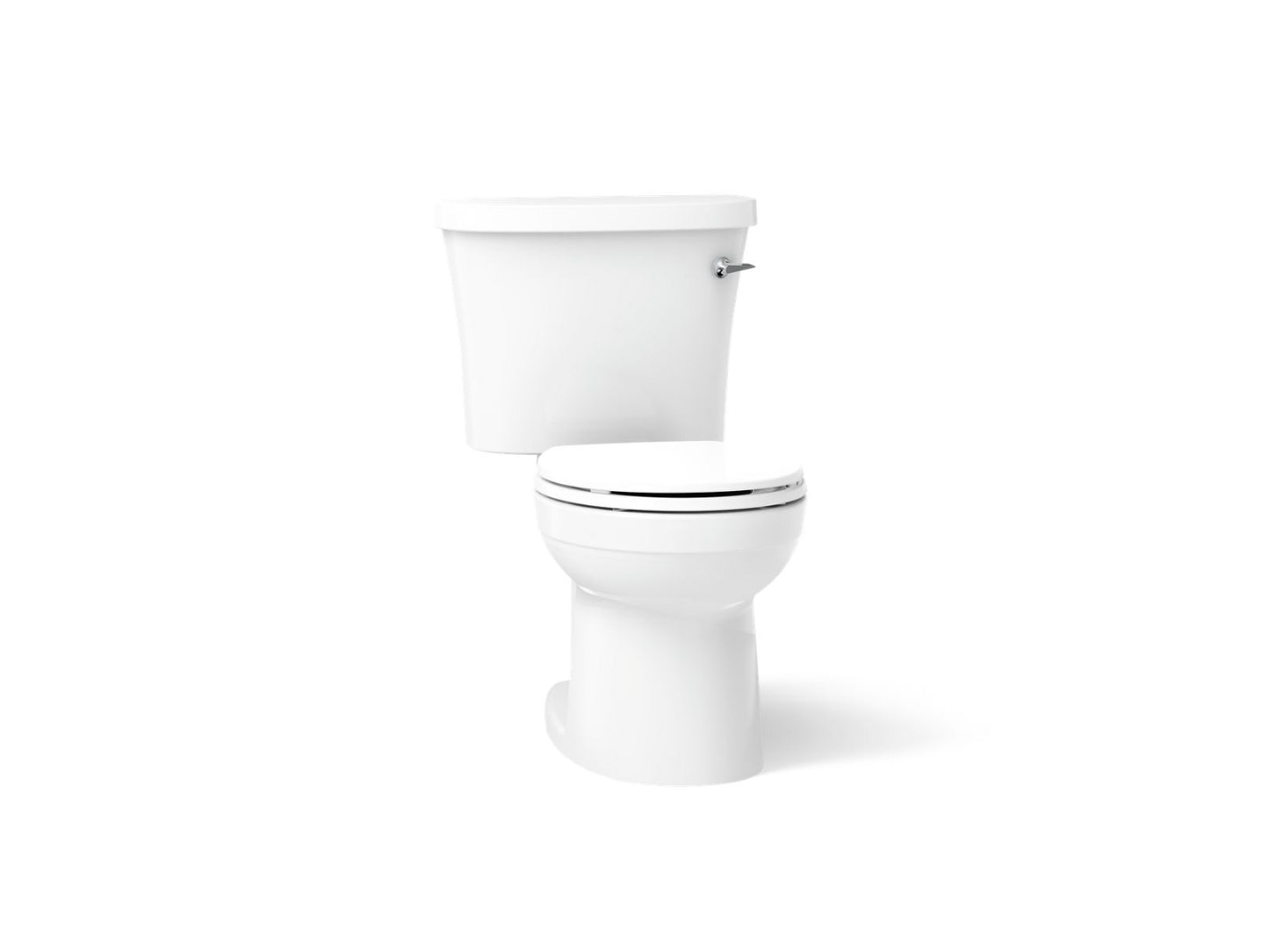 KOHLER K-25097-RA Kingston Two-piece round-front 1.28 gpf toilet with right-hand trip lever in White