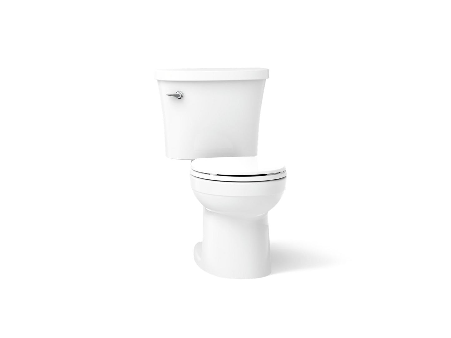 KOHLER K-25097-SS Kingston Two-piece round-front 1.28 gpf toilet with antimicrobial finish in White
