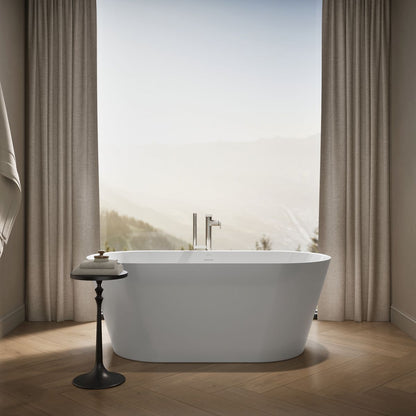 KOHLER K-25165 Evok 66" x 30" freestanding bath with center toe-tap drain