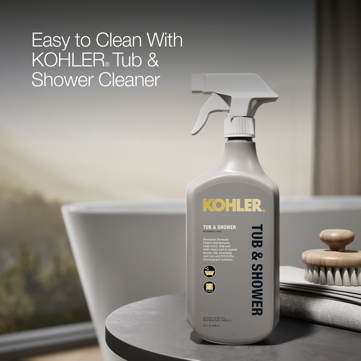 KOHLER K-25165 Evok 66" x 30" freestanding bath with center toe-tap drain