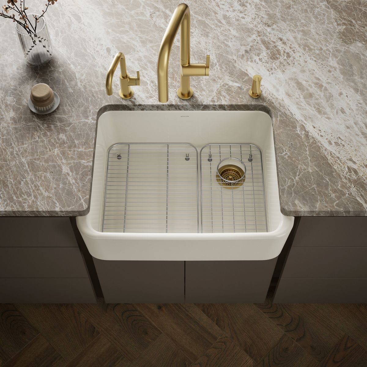 KOHLER Ironridge 28" undermount single-bowl farmhouse kitchen sink