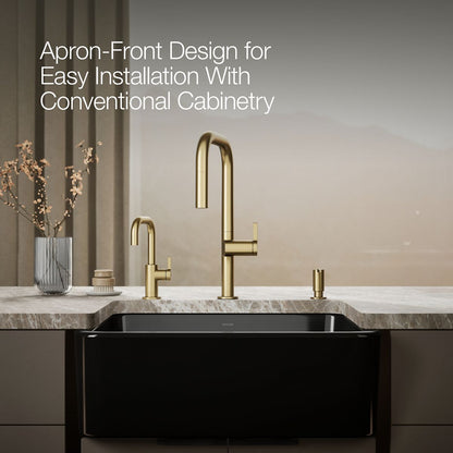 KOHLER Ironridge 28" undermount single-bowl farmhouse kitchen sink