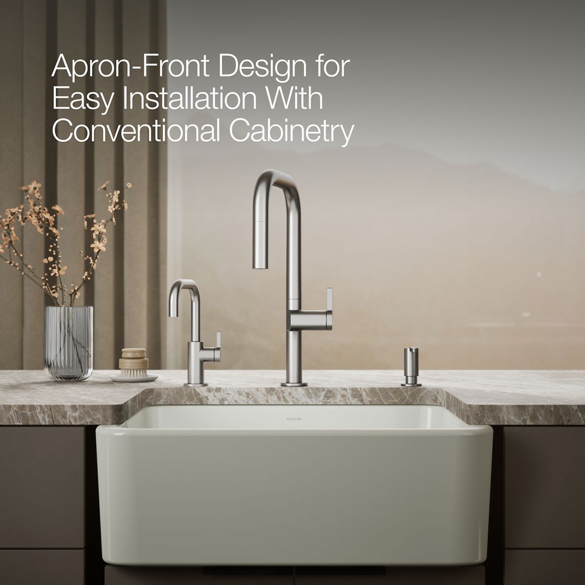 KOHLER Ironridge 28" undermount single-bowl farmhouse kitchen sink