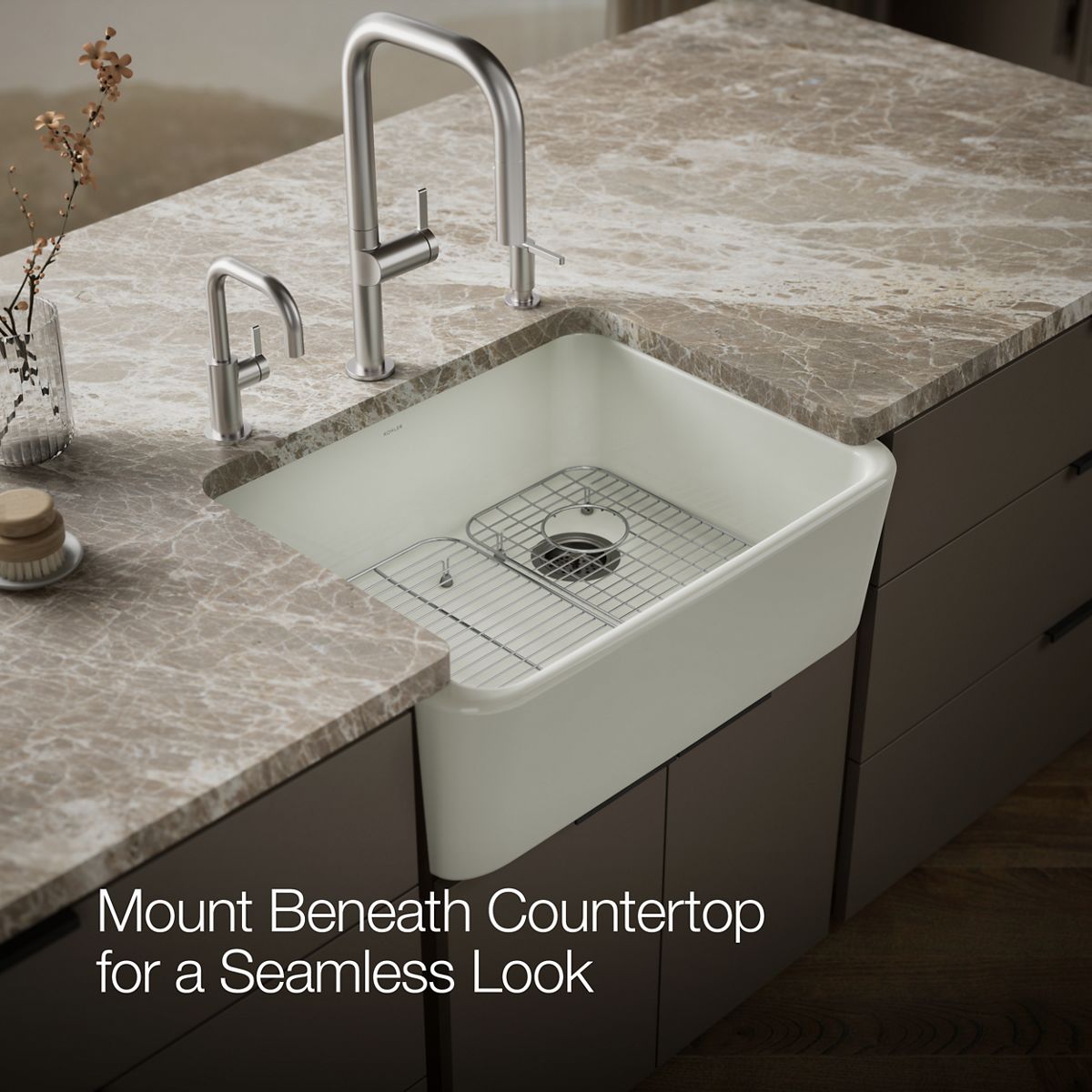KOHLER Ironridge 28" undermount single-bowl farmhouse kitchen sink