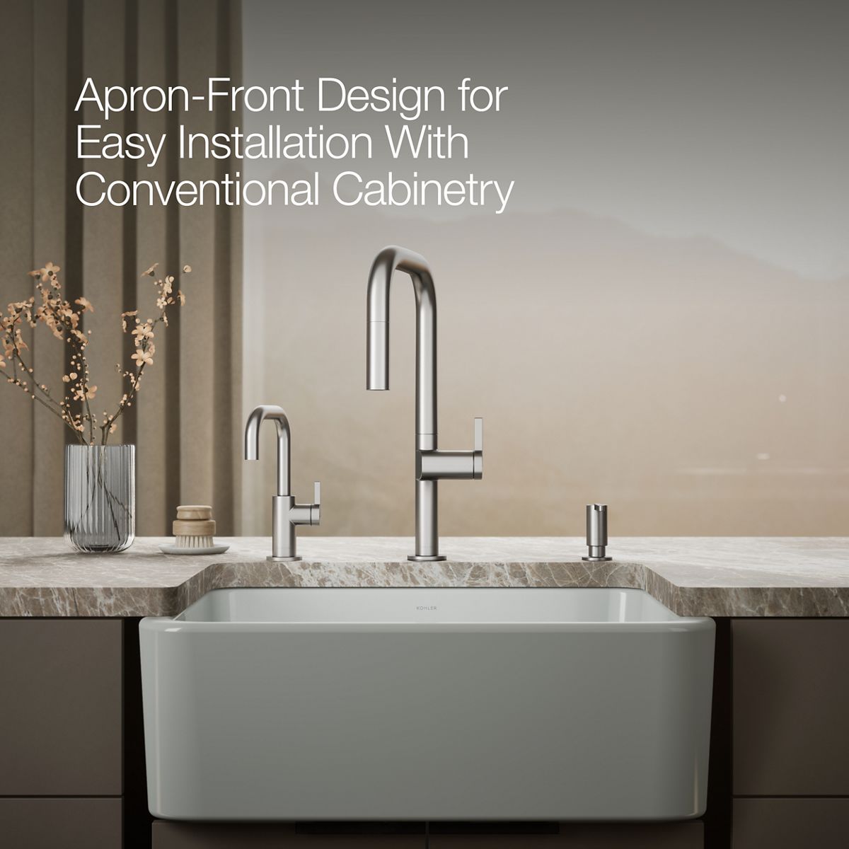 KOHLER Ironridge 28" undermount single-bowl farmhouse kitchen sink