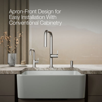 KOHLER Ironridge 28" undermount single-bowl farmhouse kitchen sink