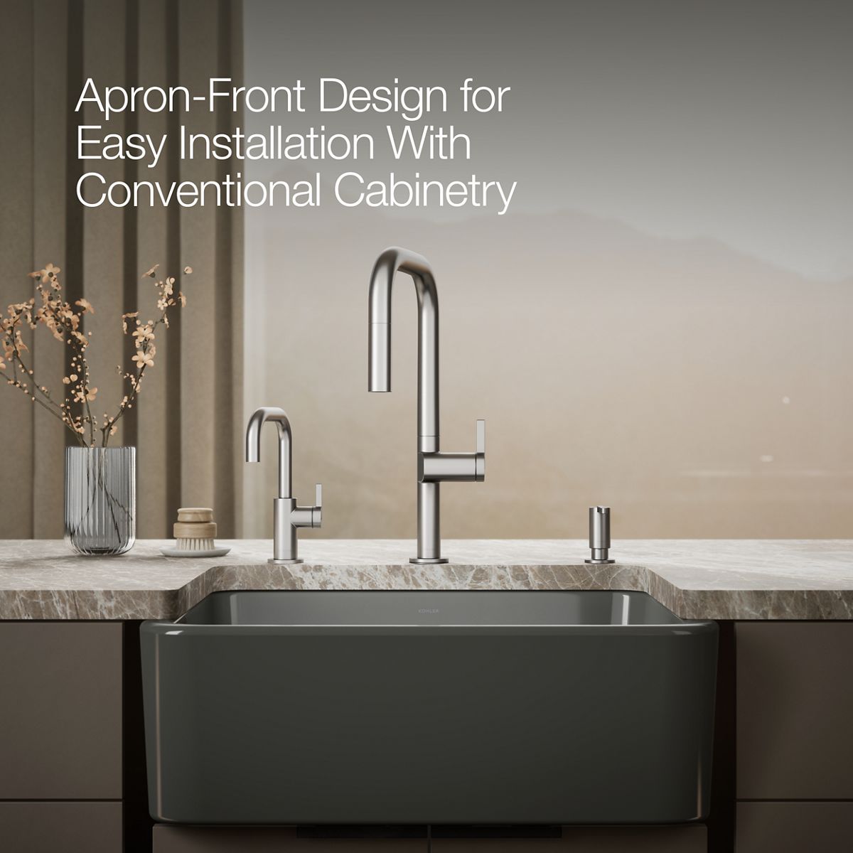 KOHLER Ironridge 28" undermount single-bowl farmhouse kitchen sink