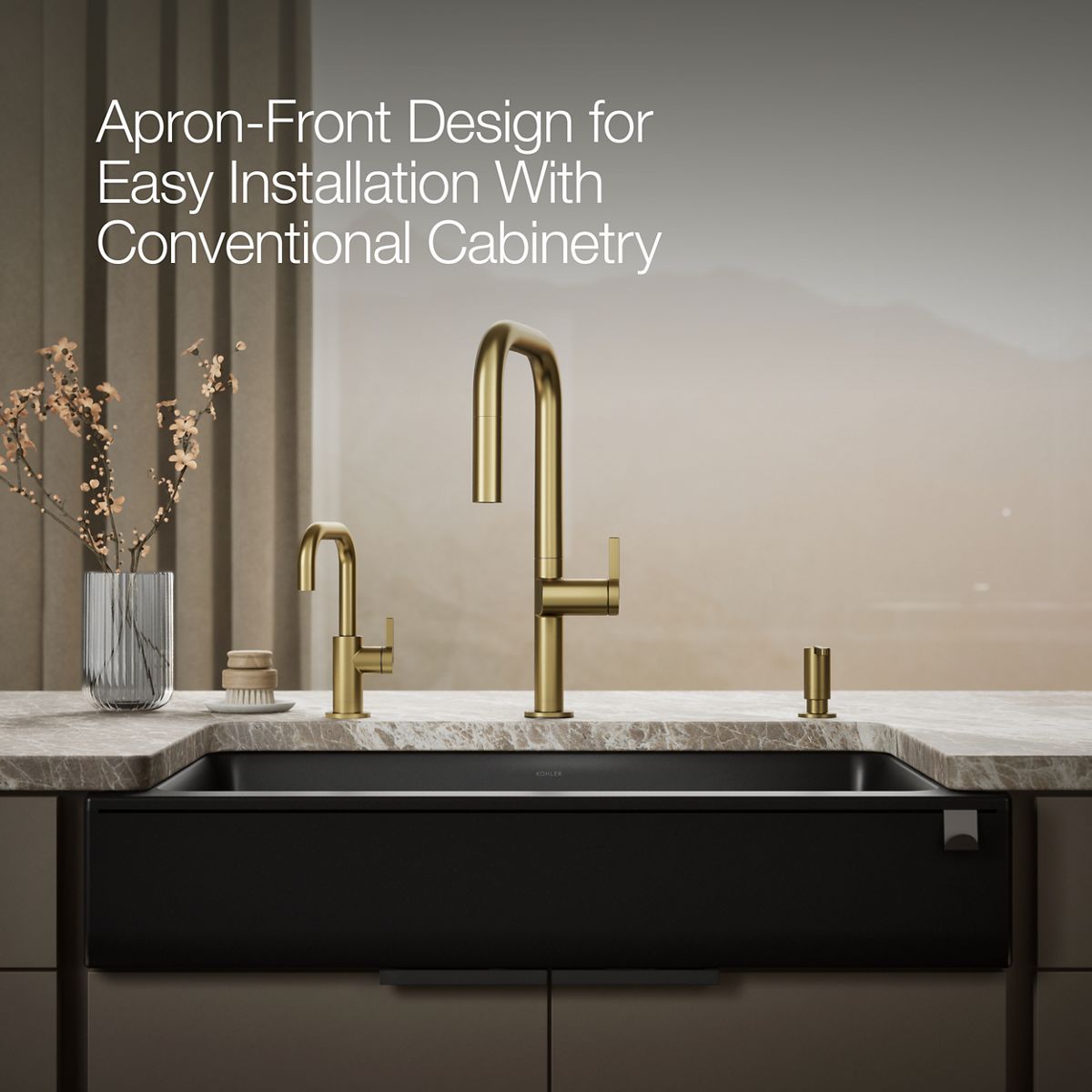 KOHLER K-25784 Cairn Undermount single-bowl farmhouse kitchen sink