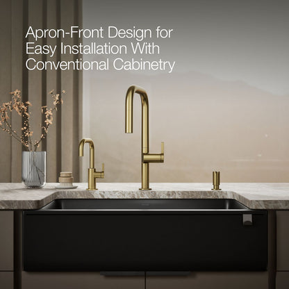 KOHLER K-25786 Cairn 34" undermount single-bowl farmhouse kitchen sink