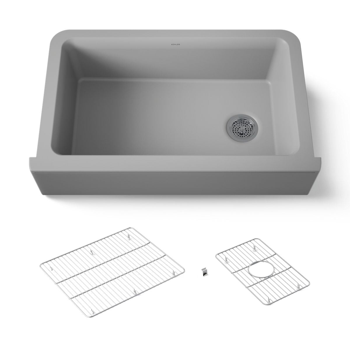 KOHLER K-25786 Cairn 34" undermount single-bowl farmhouse kitchen sink