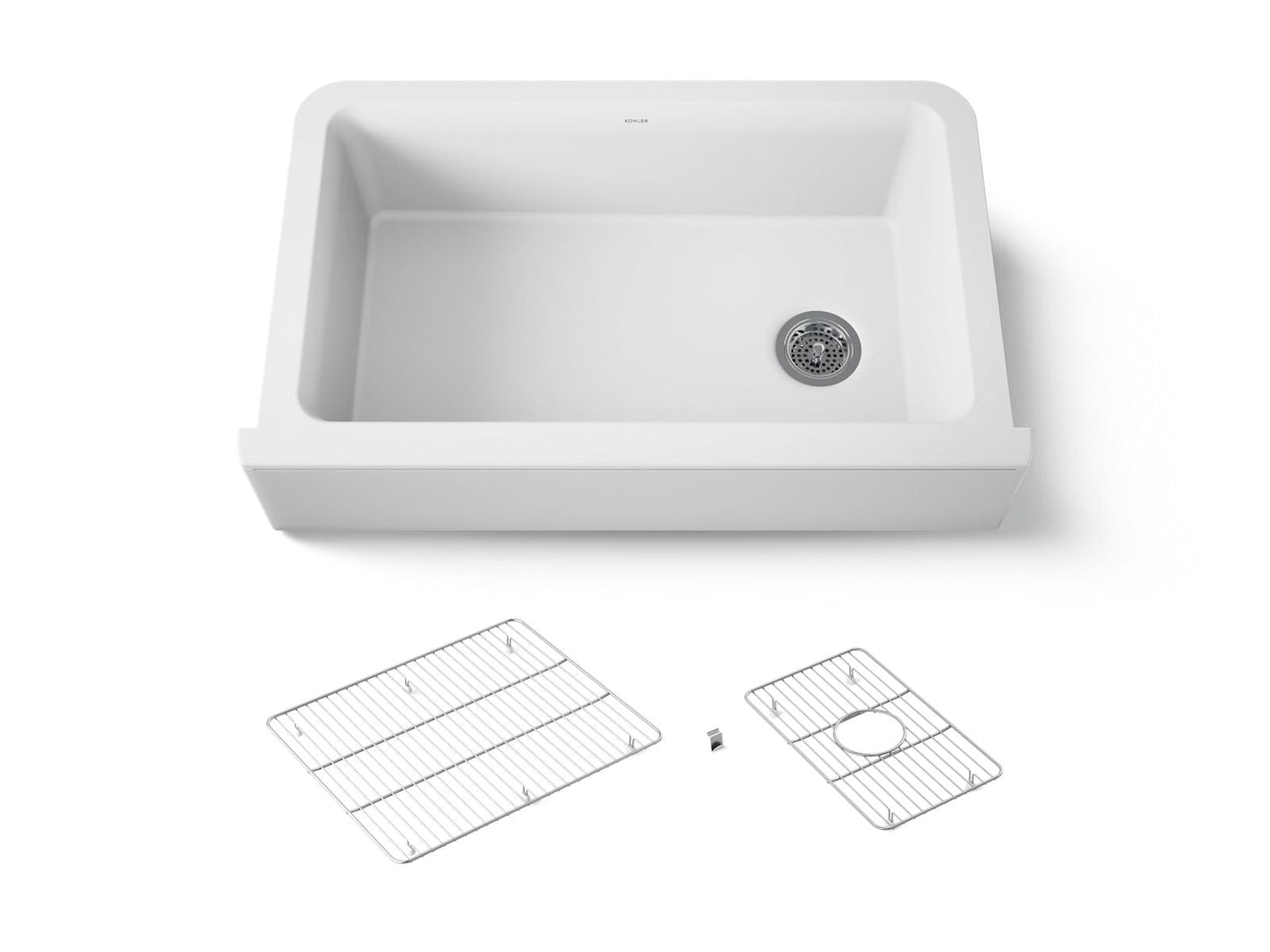 KOHLER K-25786 Cairn 34" undermount single-bowl farmhouse kitchen sink