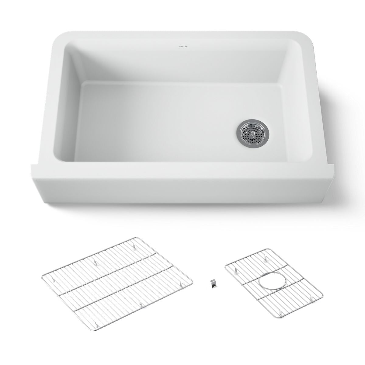 KOHLER K-25786 Cairn 34" undermount single-bowl farmhouse kitchen sink