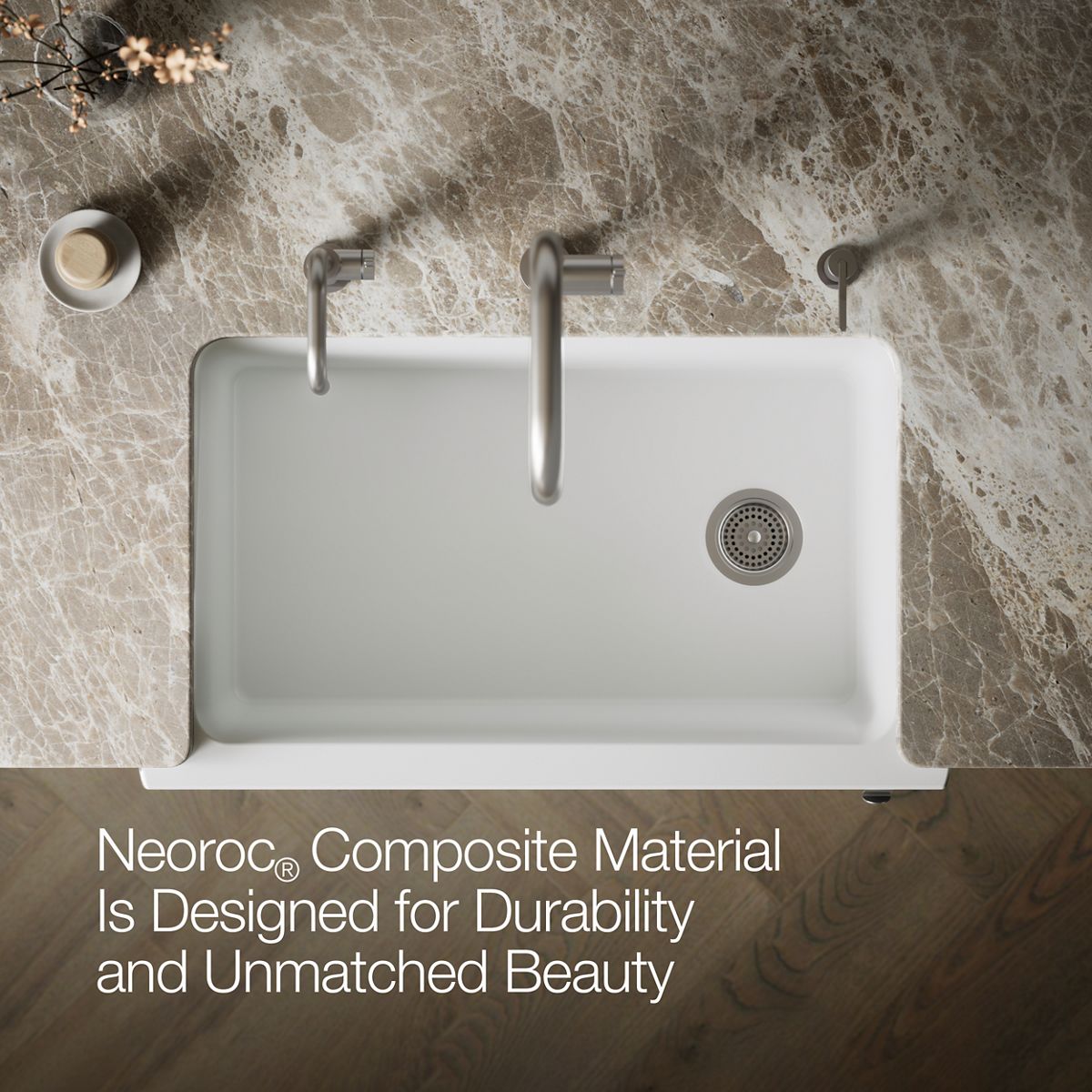 KOHLER K-25788 Cairn 34" undermount single-bowl farmhouse kitchen sink with fluted design