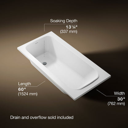 KOHLER K-25830 Avec 60" x 30" drop-in bath