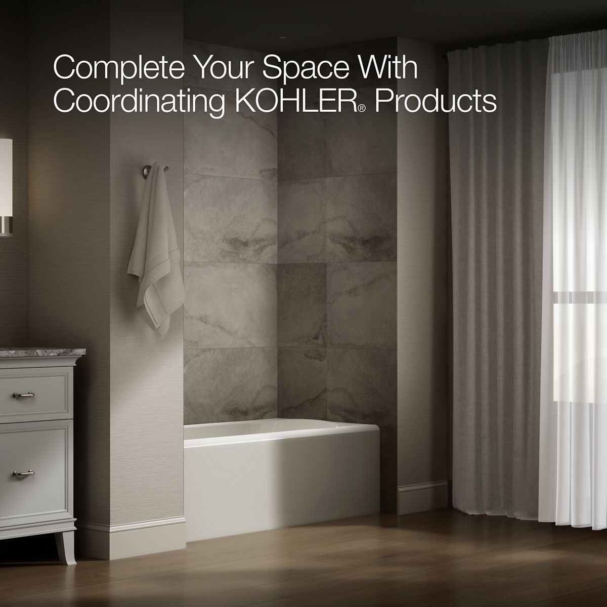 KOHLER K-25830-LA Avec 60" x 30" alcove bath, left drain