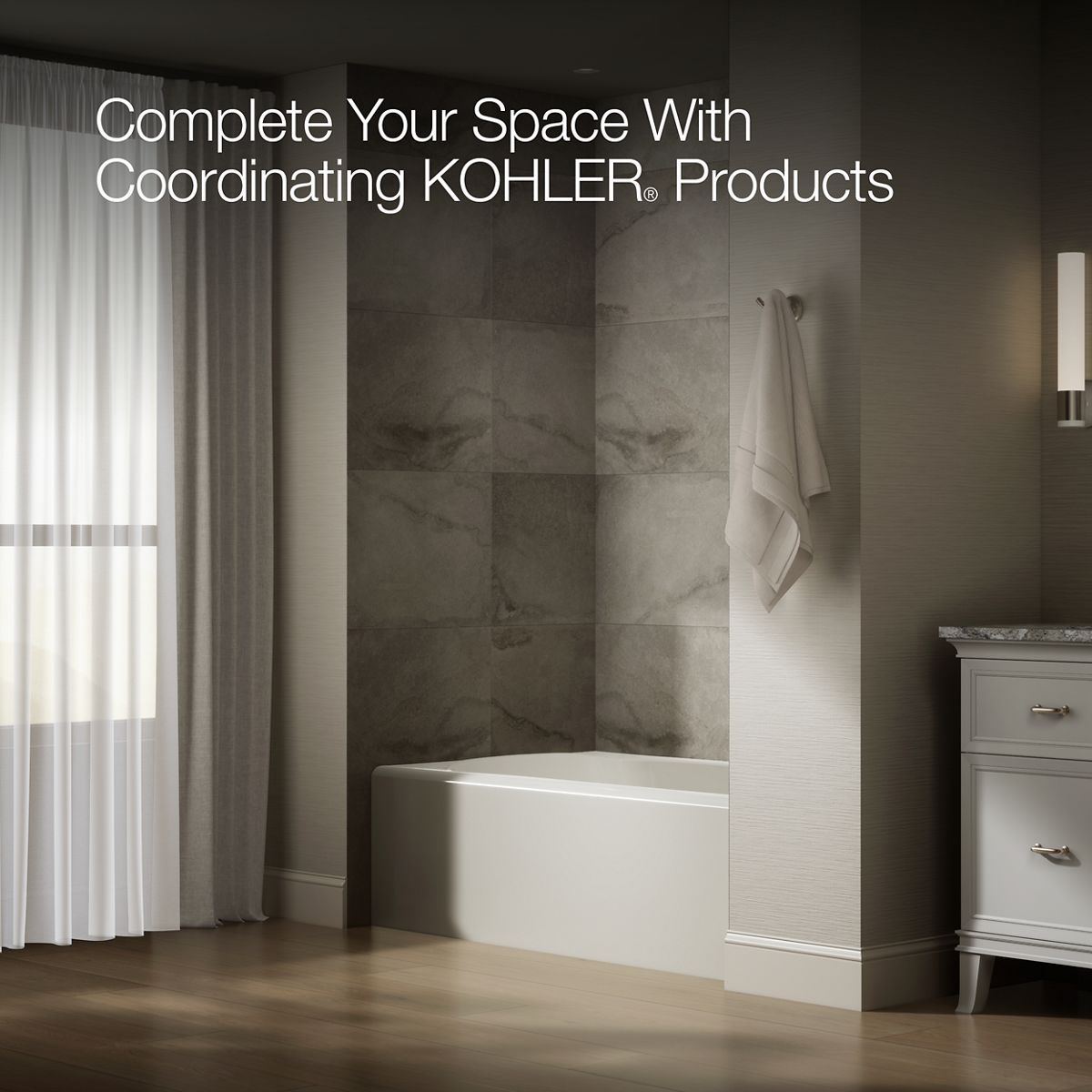 KOHLER K-25832-RA Avec 60" x 36" alcove bath, right drain