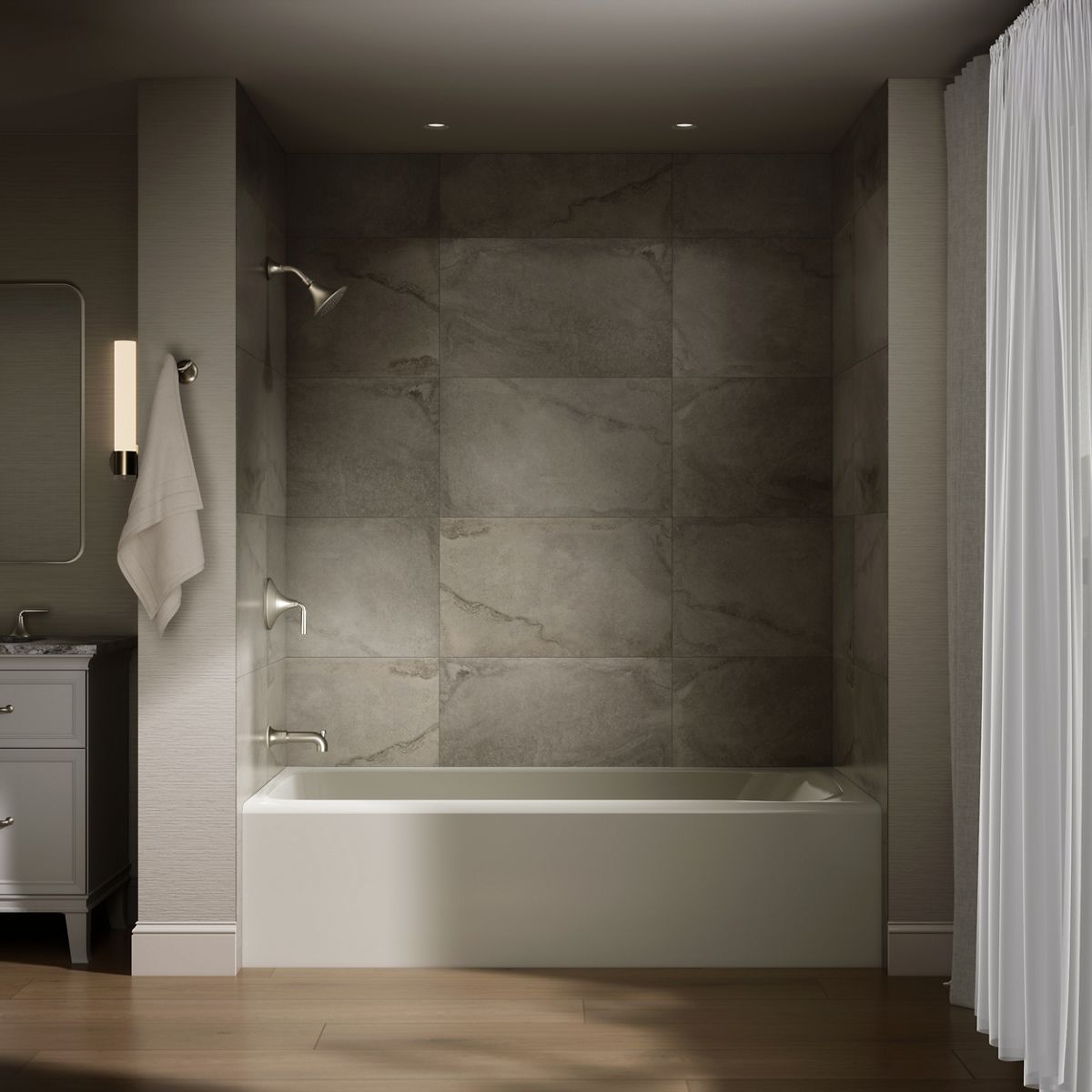 KOHLER K-25834-LA Avec 72" x 36" alcove bath, left drain