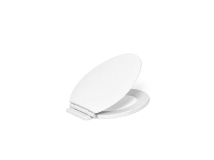 KOHLER K-25881 Broadwood Quiet-Close™ Elongated Toilet Seat, White - 3/4 view of product