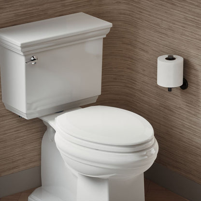 KOHLER K-25881 Broadwood Quiet-Close™ Elongated Toilet Seat, White - image focused on single product story