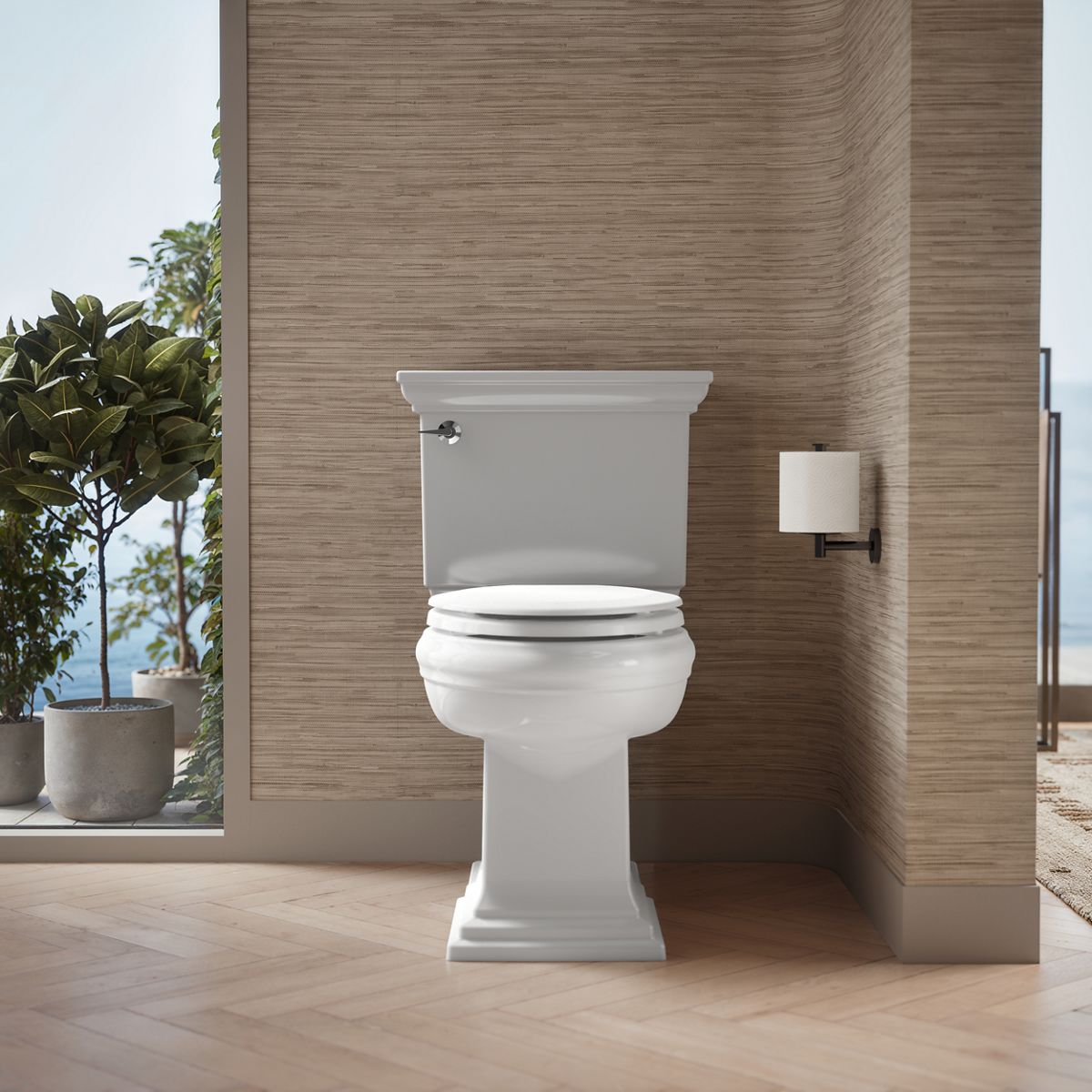 Up to 2 walls & multiple product categories visible, 1-point perspective