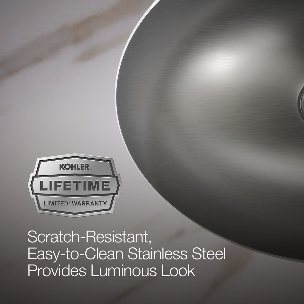 KOHLER K-2602-SU Rhythm 23-1/4" oval undermount bathroom sink, no overflow
