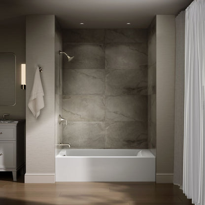 KOHLER K-26107-LA Entity 60" x 36" alcove bath with left drain