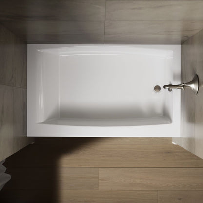 KOHLER K-26107-RA Entity 60" x 36" alcove bath with right drain