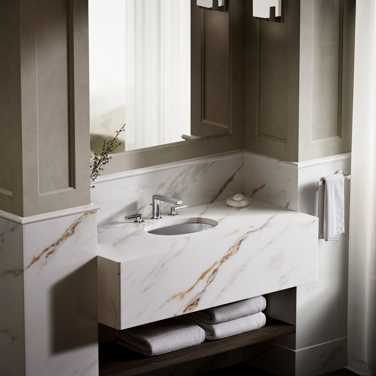 KOHLER K-2611-SU Bolero 16-3/4" oval drop-in/undermount bathroom sink, no overflow