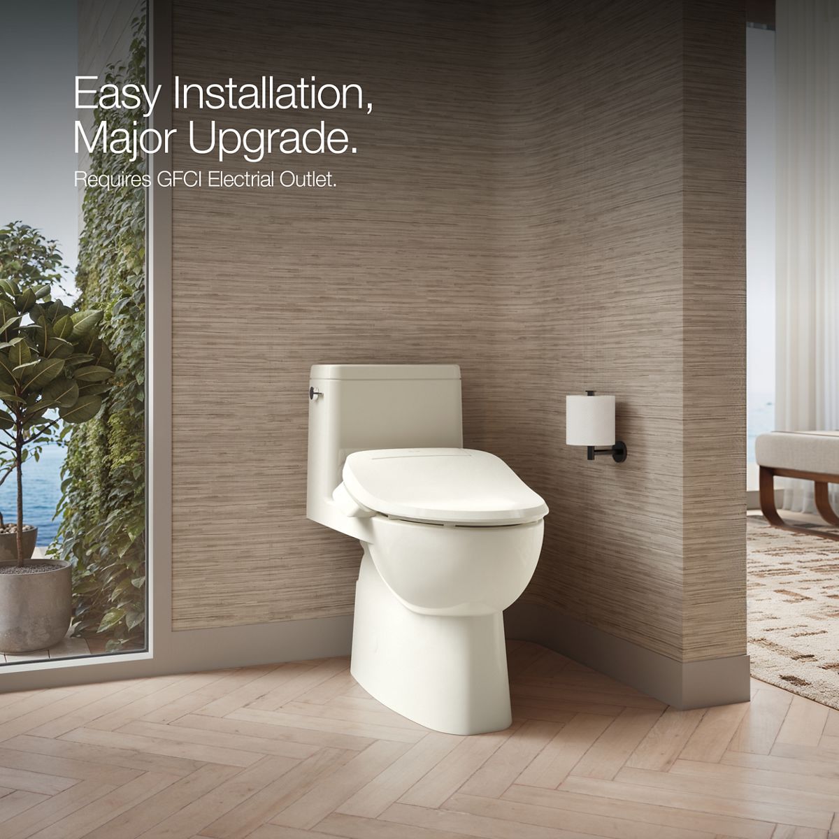 KOHLER K-26132-CSP PureWash E545 Elongated bidet toilet seat