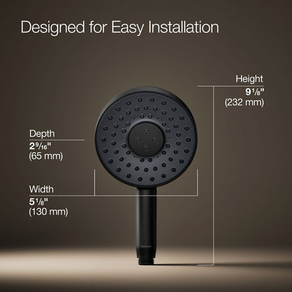 KOHLER K-26282 Statement Round three-function handshower, 2.5 gpm, matte black - view 5